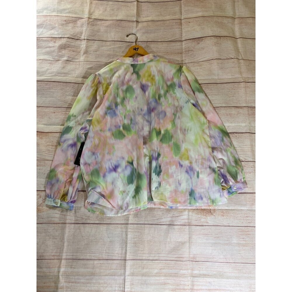 NWT Eloquii Women's Plus Size Printed High Neck Blouse - 24 - Picture 13 of 13